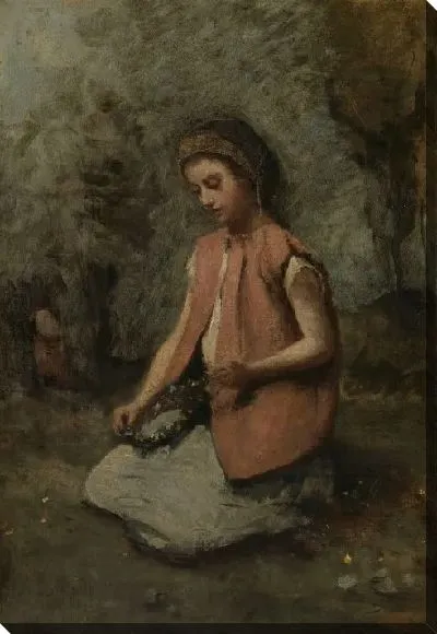 Картина Девушка плетет венок