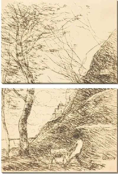 Картина Пастух борется с козой