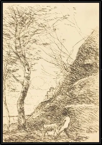 Картина Пастух борется с козой