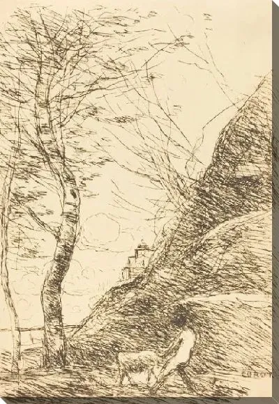 Картина Пастух борется с козой