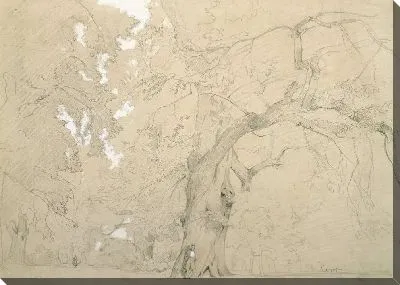 Картина Молодой человек перед дубом