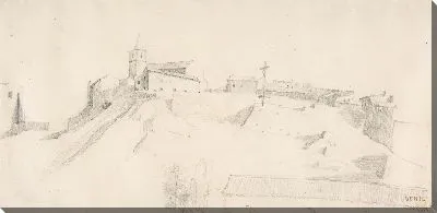 Картина Вид на холм с распятием