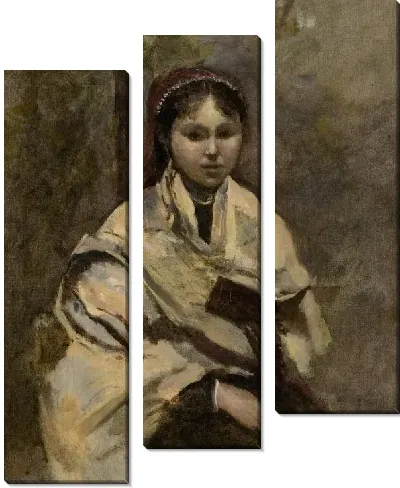 Картина Девушка сидит с книгой в руке