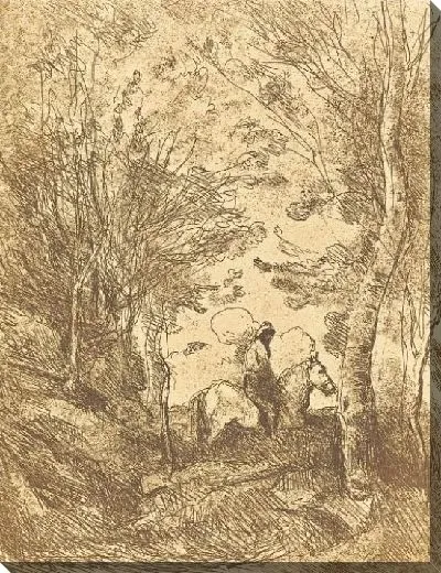 Картина Всадник в лесу