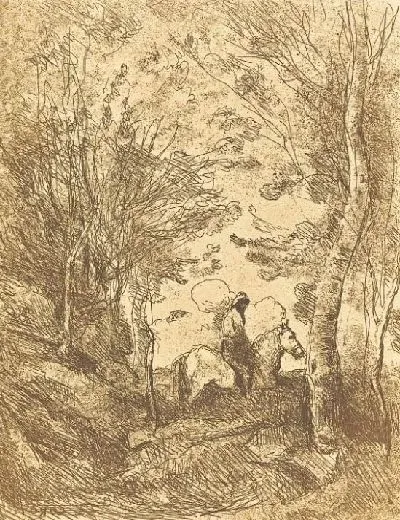 Картина Всадник в лесу