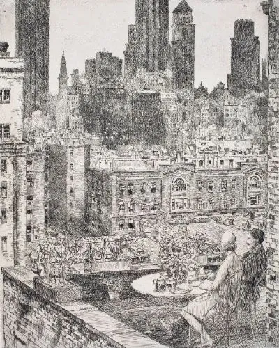 Картина Весна  в Нью йорке 1931 