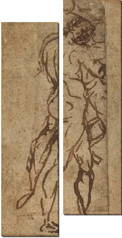 Картина Голая борьба двух