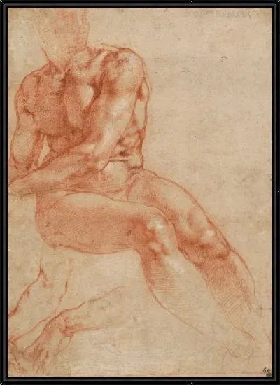 Картина Сидящий молодой мужчина Обнаженная и две руки Исследования (ректо), c. 1510-11