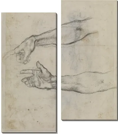 Этюды с вытянутой рукой к фреске «Пьянство Ноя» в Сикстинской капелле