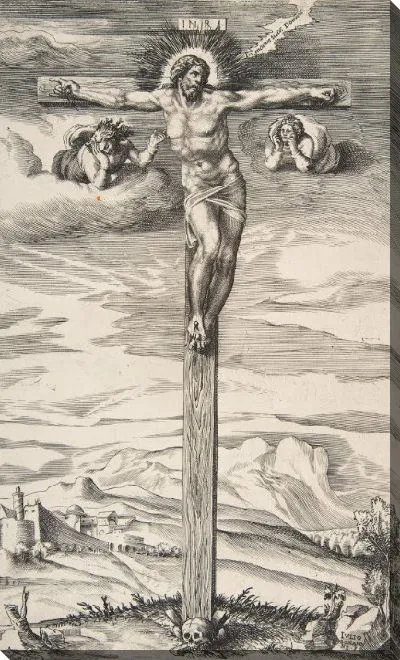 Картина Распятие с двумя ангелами