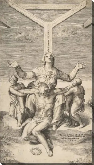 Картина Пьета с ангелами перед крестом