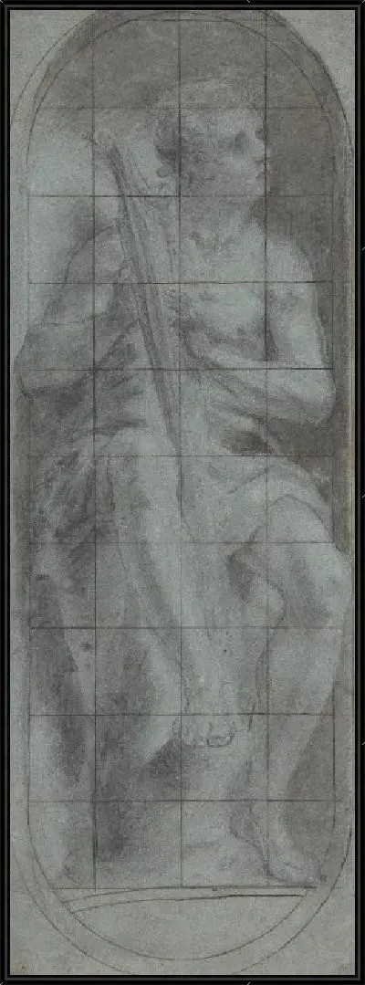 Картина Молодой Давид, играющий на арфе