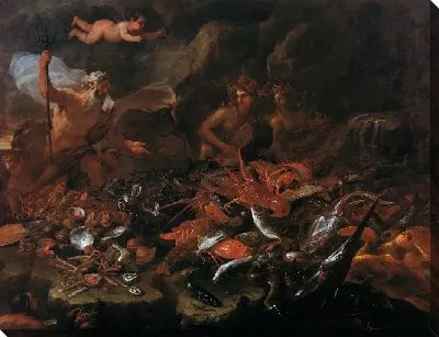 Картина Богатство моря с Нептуном, тритонами и двумя нереидами