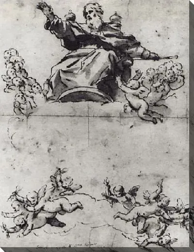 Картина Всемогущий с ангелами