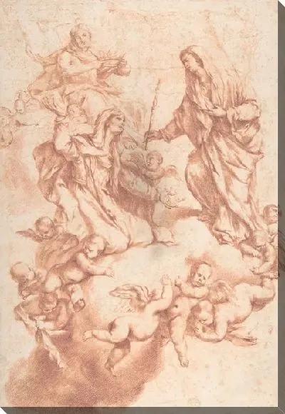 Картина Святая Анна, принятая на небесах Христом и Богородицей