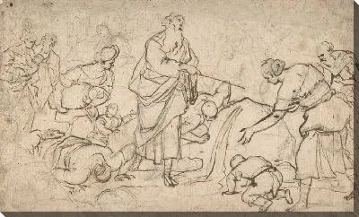 Картина Моисей, поражающий скалу