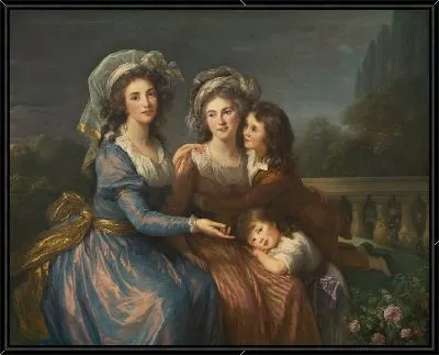 Маркиза де Пезай и маркиза де Руж с сыновьями Алексис и Адриен