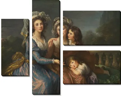 Маркиза де Пезай и маркиза де Руж с сыновьями Алексис и Адриен