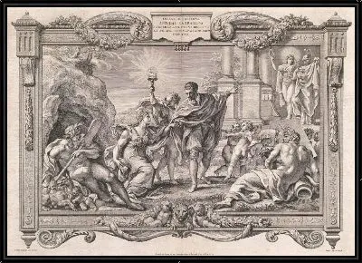 Картина Аннибале Карраччи представляет живопись Аполлону и Минерве