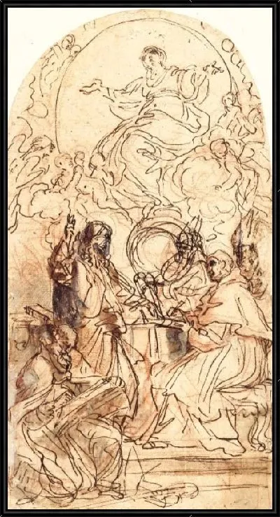 Картина Мадонна на полумесяце и четырех святых