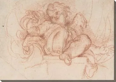 Картина Изучение путто, сидящего на кронштейне в нише раковины