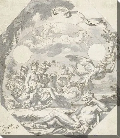 Картина Дизайн циферблата с мифологической аллегорией