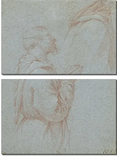 Картина Молящийся монах и профиль