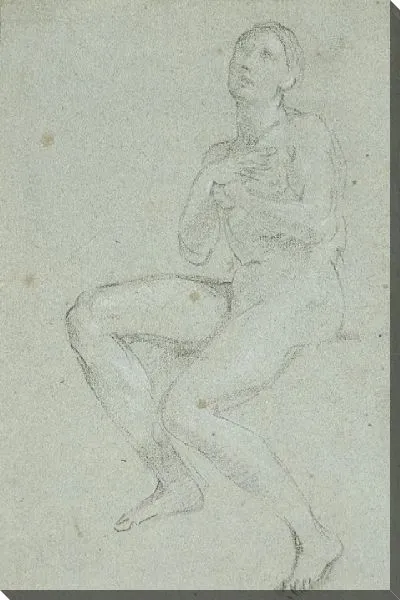 Картина Обнаженная женщина, сидящая со скрещенными руками