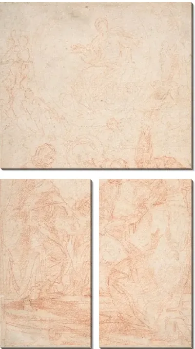 Картина Непорочное Пресвятая Богородица и четыре мужских святых (Изучение спора о непорочном зачатии)