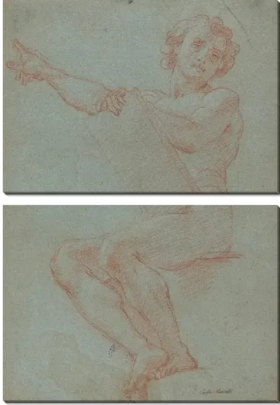 Картина Сидящий мужчина держит планшет