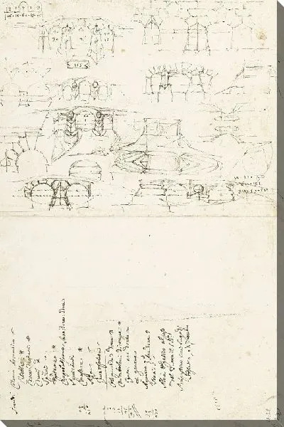 Картина Строительный чертеж для моста