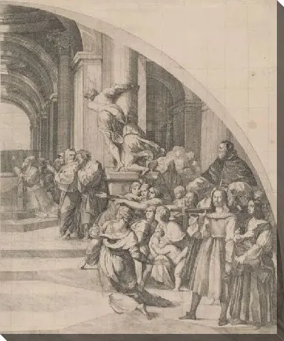 Картина Изгнание Гелиодора из храма (правая часть)