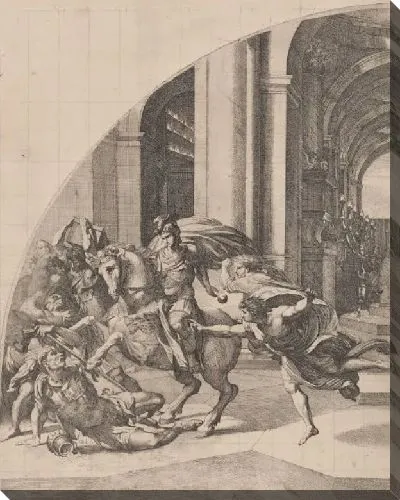 Картина Изгнание Гелиодора из храма (левая часть)