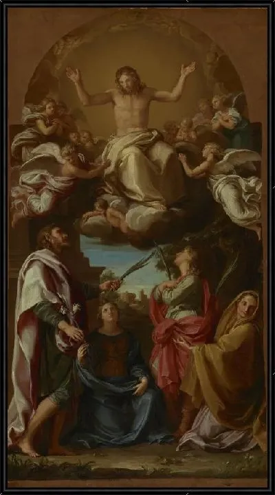 Картина Христос во славе со святыми Цельсом, Юлианом, Маркионилой и Василисой