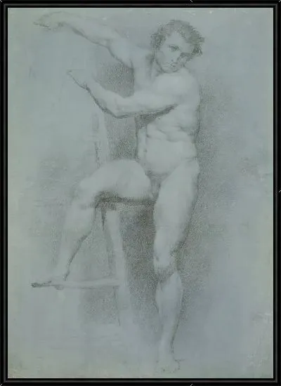 Картина Обнаженный мужчина, опираясь на лестницу