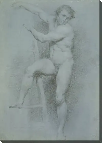 Картина Обнаженный мужчина, опираясь на лестницу