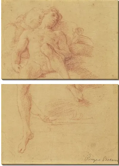 Картина Мужской ню лежащий на кровати