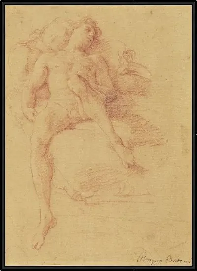 Картина Мужской ню лежащий на кровати