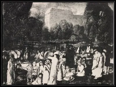 Картина В парке, свет