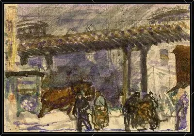 Зимний день - под возвышенностью возле Бруклинского моста