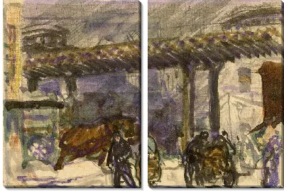 Зимний день - под возвышенностью возле Бруклинского моста