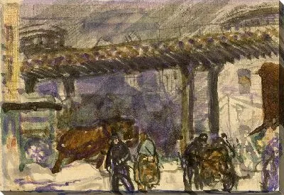 Зимний день - под возвышенностью возле Бруклинского моста