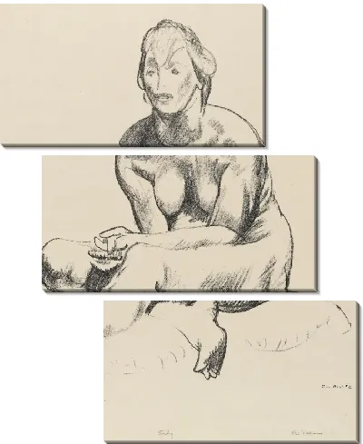Картина Изучение жизни, сидящая обнаженная женщина