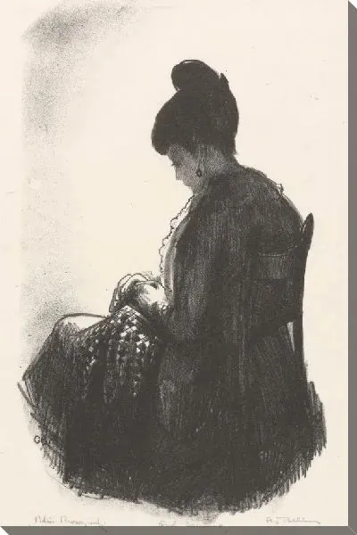 Картина Девушка шьёт