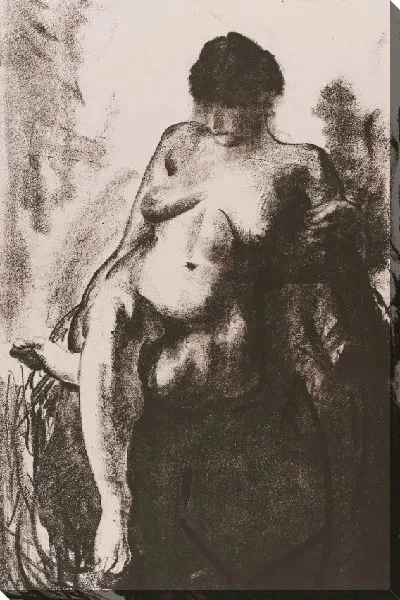Картина Этюд, обнаженная, сидящая