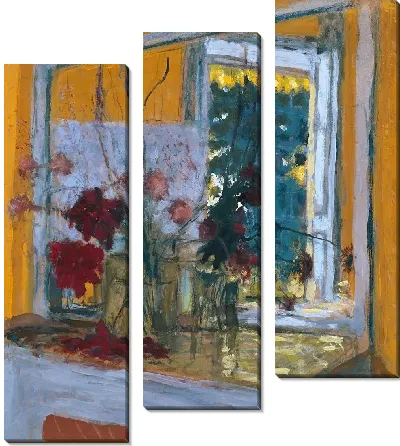 Картина Цветы на каминной полке 