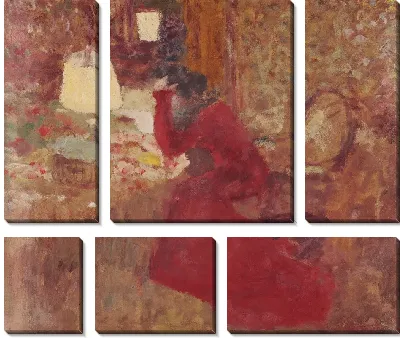 Картина Женщина в красном платье или Ж. Р. против окна 