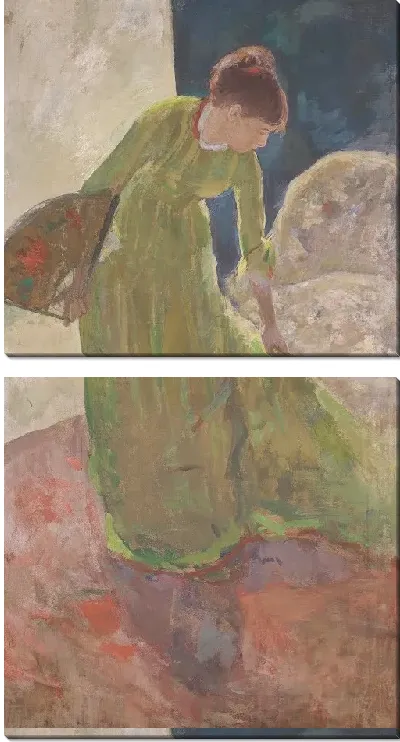 Картина Женщина, стоящая, держащая веер 