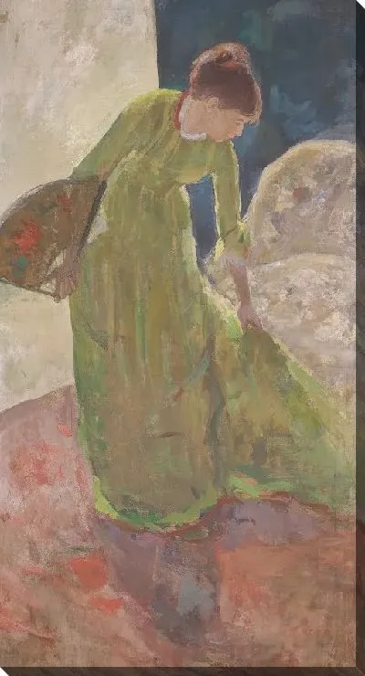 Картина Женщина, стоящая, держащая веер 