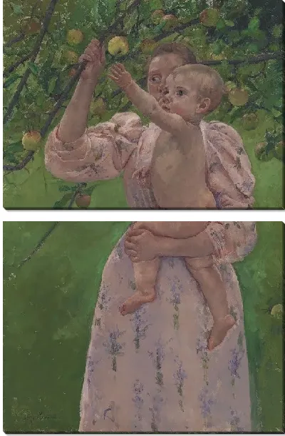 Картина Ребенок собирает фрукты 